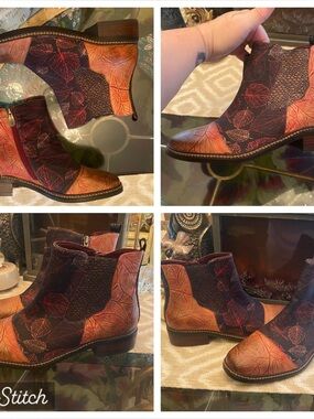 L’Artiste By Spring Step Embossed Leather Woodland Hunter Boots